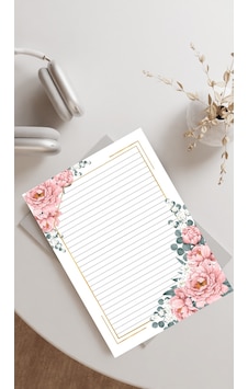 20 Adet 20x28 cm Boyutunda Çiçekli Mektup Kağıdı/not Kağıdı Model 16 20 Adet 20x28 cm Boyutunda Çiçekli Mektup Kağıdı/not Kağıdı Model 16