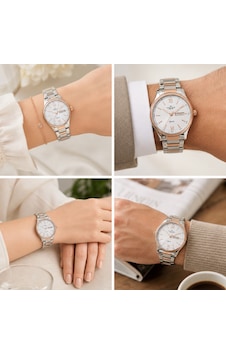 Nacar Çift Saati Gümüş - Rose Gold Nacar Çift Saati Gümüş - Rose Gold