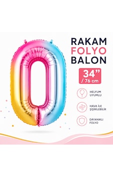 0 Rakam Folyo Balon Gökkuşağı 34 İnç 76 Cm Doğum Günü Parti Balonu Çok Renkli 0 Rakam Folyo Balon Gökkuşağı 34 İnç 76 Cm Doğum Günü Parti Balonu Çok Renkli