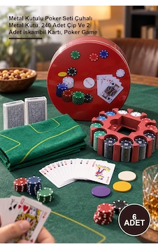 6 Adet Poker Oyunu Metal Kutulu Poker Seti Çuhalı Metal Kutu, 240 Adet Çip Ve 2 Adet İskambil Kartı, Poker Game 6 Adet Poker Oyunu Metal Kutulu Poker Seti Çuhalı Metal Kutu, 240 Adet Çip Ve 2 Adet İskambil Kartı, Poker Game