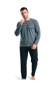 Pierre Cardin 6152 Erkek Uzun Kollu Bisiklet Yaka Pijama Takımı -gri Pierre Cardin 6152 Erkek Uzun Kollu Bisiklet Yaka Pijama Takımı -gri