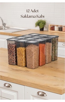 12'li Kavanoz Seti & Saklama Kabı & Erzak Kabı 12x1900 Ml 20 Lı Etiket Hediyeli Altın 12'li Kavanoz Seti & Saklama Kabı & Erzak Kabı 12x1900 Ml 20 Lı Etiket Hediyeli Altın