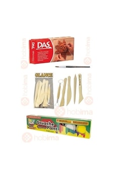 Seramik Kil 500 Gr Kahve & 6'lı Guaj Boya Başlangıç Glance Seti Seramik Kil 500 Gr Kahve & 6'lı Guaj Boya Başlangıç Glance Seti