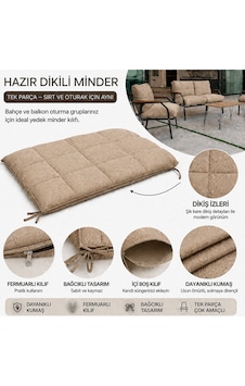 Bahçe & Balkon Koltuk Minderi 55x95 Sırt Ve Oturak Uyumlu Tek Parça Minder Kahverengi Bahçe & Balkon Koltuk Minderi 55x95 Sırt Ve Oturak Uyumlu Tek Parça Minder Kahverengi