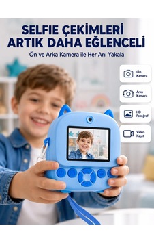 Ers Selfie Özellikli Çocuk Fotoğraf Makinesi Mürekkepsiz Termal Baskı Teknolojisi Ers Selfie Özellikli Çocuk Fotoğraf Makinesi Mürekkepsiz Termal Baskı Teknolojisi