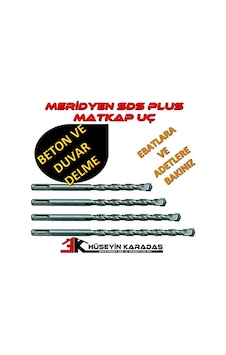 Meridyen Sds Plus Matkap Uç Beton ve Duvar Delme için 10 X 310 MM