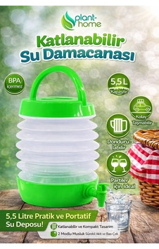 Katlanabilir Su Damacanası 5,5 L Bpa İçermez, Portatif & İstiflenebilir Su Deposu Yeşil Katlanabilir Su Damacanası 5,5 L Bpa İçermez, Portatif & İstiflenebilir Su Deposu Yeşil