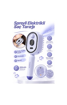 Exenar - Mor - Spreyli Elektrikli Saç Tarağı 10ml Su Yağ Hazneli Antistatik Saç Bakım Fırça Elektriklenme Önleyici 0 Exenar - Mor - Spreyli Elektrikli Saç Tarağı 10ml Su Yağ Hazneli Antistatik Saç Bakım Fırça Elektriklenme Önleyici 0