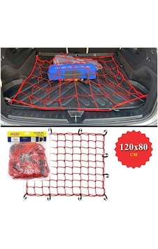 Bagaj Filesi Elastik120x80cm Kırmızı Bagaj Lastiği Ahtapot
