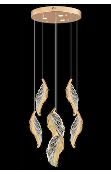 Kristal 6lı Lüks Avize Gold 3 Renk Ledli Kristal 6lı Lüks Avize Gold 3 Renk Ledli