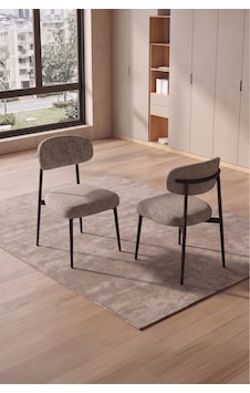 Hobilon Polo Sandalye 4 Adet Sandalye -dokuma Kumaş, Statik Boyalı Metal Ayak Cappucicino