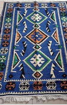 Coton Şark Köşesi Antep Anadolu Desenli Kilim Mavi 120 x 180 CM Coton Şark Köşesi Antep Anadolu Desenli Kilim Mavi 120 x 180 CM