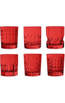 Baci Milano Crystal Touch 6lı Bardak Seti 300ml Kırmızı Kırmızı
