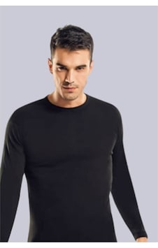1302 Erkek Siyah Elastan Uzun Kol Bady 2'li 001 1302 Erkek Siyah Elastan Uzun Kol Bady 2'li 001