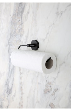 Alper Banyo Lotus Yapışkanlı Siyah Solo Havluluk Askısı - İster Yapıştır İster Montajla Siyah