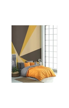 Bay Kingsize Poplin Nevresim Diamond Turuncu Antrasit Najmaddin Standart