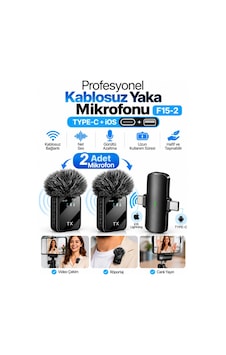 Platoon Pl-2706 F15-2 Profesyonel Kablosuz Yaka Mikrofonu Type-c Lightning İos Net Ve Güçlü Ses Platoon Pl-2706 F15-2 Profesyonel Kablosuz Yaka Mikrofonu Type-c Lightning İos Net Ve Güçlü Ses