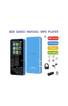 8gb Hafızalı Mp3-mp4 Player Müzik Çalar Fm Radyo Bluetooth Kulaklık Ve Hoparlör İle Kullanabilme