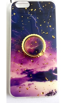 Apple Uyumlu iPhone 6/6s Yüzüklü Simli Mermer Desenli Kılıf Apple Uyumlu iPhone 6/6s Yüzüklü Simli Mermer Desenli Kılıf