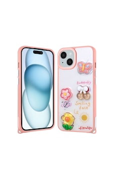 Kilifone - İphone 15 Uyumlu Kılıf Parlayan Simli Kabartma Figürlü Cevze Kapak - Pembe - T31395 Kilifone - İphone 15 Uyumlu Kılıf Parlayan Simli Kabartma Figürlü Cevze Kapak - Pembe - T31395