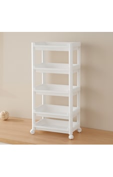 5 Katlı Tekerlekli Sepet Organizer Raf Ünitesi 355x220x850 Mm Çok Renkli