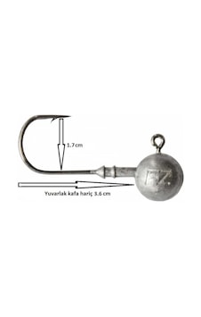 Dam Ball Jig Head No:4/0 İğneli 15gr Zoka 5 Adet Dam Ball Jig Head No:4/0 İğneli 15gr Zoka 5 Adet