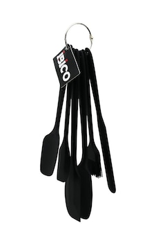 6pcs Silikon - Siyah Mutfak Seti 2 Kaşık - 3 Spatula - Yumurta Fırça Metal Asma Halkalı 5324 Açık Gri 6pcs Silikon - Siyah Mutfak Seti 2 Kaşık - 3 Spatula - Yumurta Fırça Metal Asma Halkalı 5324 Açık Gri