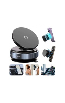 360 Dönebilen Vakumlu Magnetik Telefon Tutucu Ayna Cam Araba Siyah - 699413236 Siyah