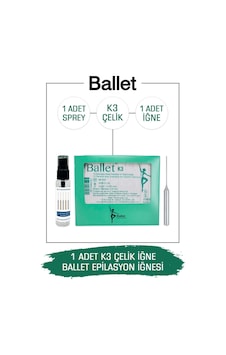 Ballet K3 Gümüş Epilasyon İğnesi Çelik İğne 1 Adet Ballet K3 Gümüş Epilasyon İğnesi Çelik İğne 1 Adet