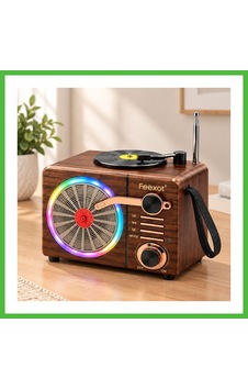 Vaveni Işıklı Retro Bluetooth Fm Radyo Hoparlör - Usb & Type-c Şarjlı Arz Vaveni Işıklı Retro Bluetooth Fm Radyo Hoparlör - Usb & Type-c Şarjlı Arz