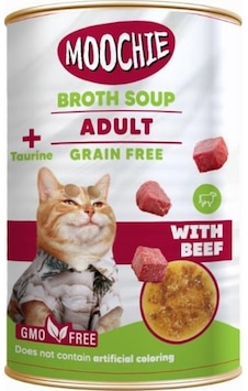 Moochie Biftekli Tahılsız Et Suyu Yetişkin Kedi Çorbası 135 ML Moochie Biftekli Tahılsız Et Suyu Yetişkin Kedi Çorbası 135 ML