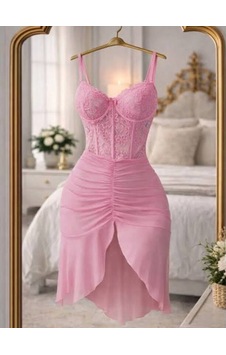 Miressa Tül Gecelik Pembe Renk Açık Pembe Miressa Tül Gecelik Pembe Renk Açık Pembe