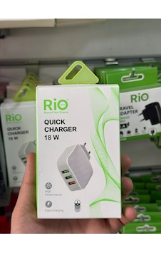 Rio Tech 18w 3 Çoklu Usb Girişli Şarj Adaptörü Bütün Usb Girişleri İle Uyumlu Rio Tech 18w 3 Çoklu Usb Girişli Şarj Adaptörü Bütün Usb Girişleri İle Uyumlu