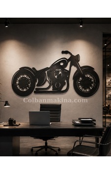 Chopper Motosiklet Metal Duvar Dekoru Siyah Chopper Motosiklet Metal Duvar Dekoru Siyah