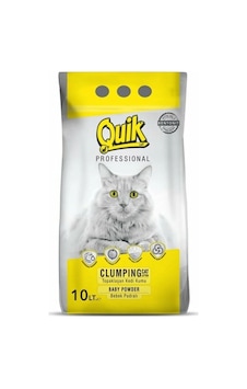 Quik Pudralı İnce Taneli Topaklaşan Bentonit Kedi Kumu 10 L Quik Pudralı İnce Taneli Topaklaşan Bentonit Kedi Kumu 10 L