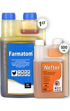 2li Set Kuşlar Için Farmatom Vitamin 1 Lt Neftor Hırıltı 500 Set