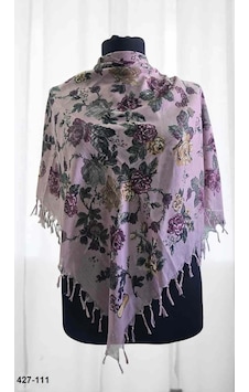Ezgi İpek Ezgi Fashion Desenli Sökme Boncuklu Eşarp 427-111 Çok Renkli