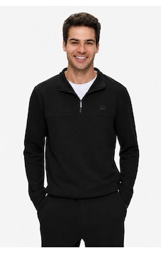 UCLA Zeon Siyah Yarım Fermuarlı Nakışlı Standard Fit Erkek Pike Sweatshirt UCLA Zeon Siyah Yarım Fermuarlı Nakışlı Standard Fit Erkek Pike Sweatshirt