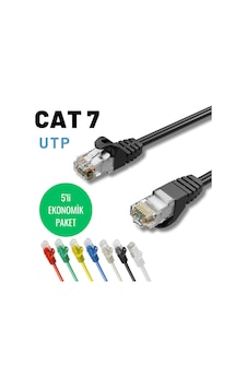 5 Adet 1 Metre Siyah Irenıs Cat7 Ethernet Network Lan İnternet Kablosu 5 Adet 1 Metre Siyah Irenıs Cat7 Ethernet Network Lan İnternet Kablosu