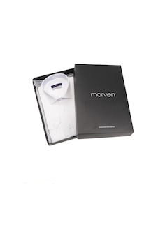 Morven Slim Fit Düz Sert Yaka Uzun Kollu Gömlek 99mc004002601 Beyaz