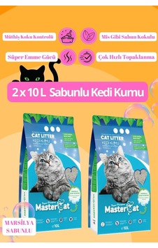 Sabunlu Topaklanan Kedi Kumu 10l X 2 Adet Sabunlu Topaklanan Kedi Kumu 10l X 2 Adet
