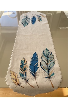 Tüy Desenli 40x140 CM Lazer Kesim Runner