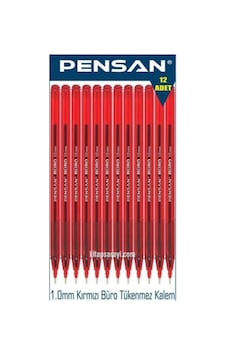 Pensan Büro Tükenmez Kalem 12 Li Kırmızı