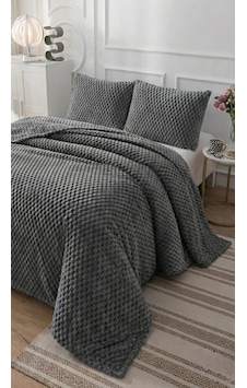 Soft Arya Çift Kişilik Yatak Örtüsü 260x240 Gri Soft Arya Çift Kişilik Yatak Örtüsü 260x240 Gri