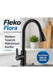 Fleko Flora Black Spiralli Evye Bataryası Siyah