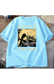 Flood Of Style Ben Çöp Japon Rakun Baskı T-shirt Harajuku Vintage Yüksek Kalite Pamuk Kısa Kollu Tişört Erke Mavi Flood Of Style Ben Çöp Japon Rakun Baskı T-shirt Harajuku Vintage Yüksek Kalite Pamuk Kısa Kollu Tişört Erke Mavi