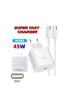 Samsung Galaxy Uyumlu Süper Fast Charge Pd 45w Şarj Kiti Adaptör + Kablo Beyaz - 658700221 Samsung Galaxy Uyumlu Süper Fast Charge Pd 45w Şarj Kiti Adaptör + Kablo Beyaz - 658700221