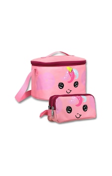 Ümit Çanta Yalıtımlı Beslenme Çantası Ve Kalemlik Seti Pembe Kız Çocuk Sevimli Unicorn Desenli Setumt6043 Pembe - Bordo Ümit Çanta Yalıtımlı Beslenme Çantası Ve Kalemlik Seti Pembe Kız Çocuk Sevimli Unicorn Desenli Setumt6043 Pembe - Bordo
