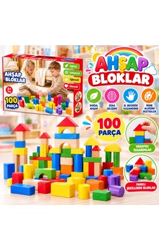Ony-417 Kutuda Ahşap 100 Parça Renkli Bloklar Diğer Ony-417 Kutuda Ahşap 100 Parça Renkli Bloklar Diğer