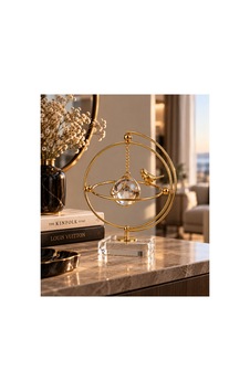 Sleep Nova Gold Kuş Figürlü Kristal Küre Dekoratif Masa Objesi Sleep Nova Gold Kuş Figürlü Kristal Küre Dekoratif Masa Objesi